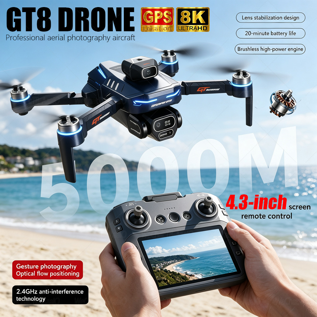NEW GT8 HD RC Drone 4K Profess - đánh giá và giá Drone Surveying